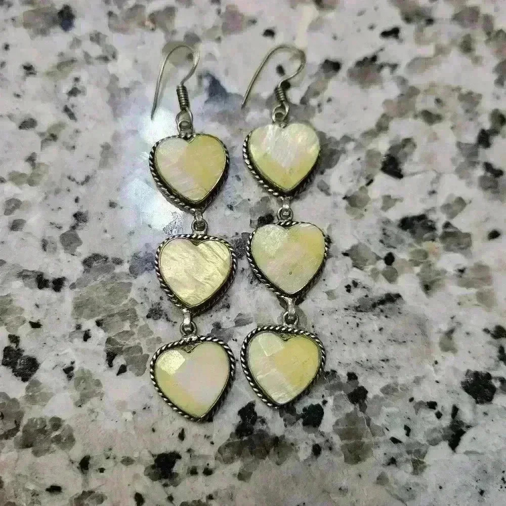 Triple Heart Dangle Earrings
